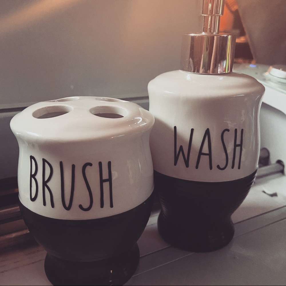 Rae Inspired Bathroom Set Soap Toothbrush